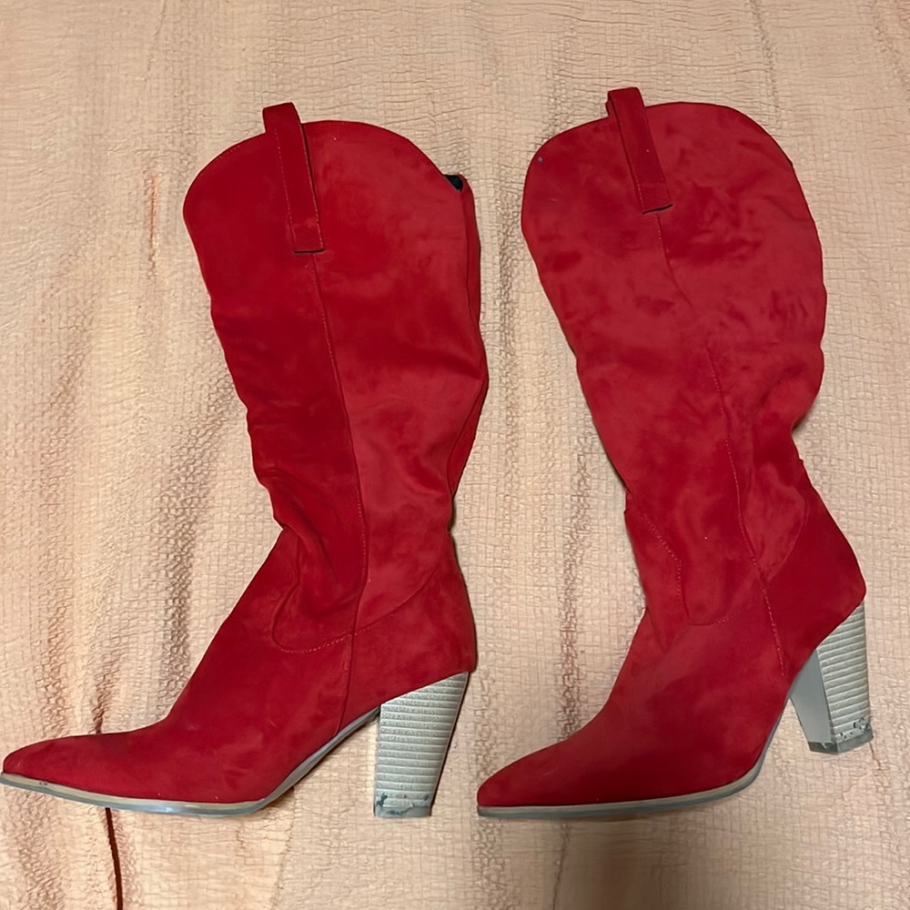 Red Suede Cowboy Boots